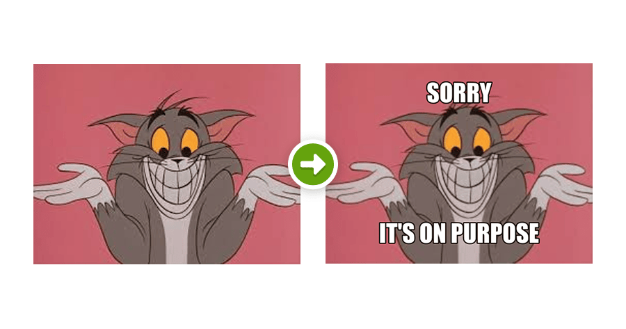 Regular meme format example showing before and after